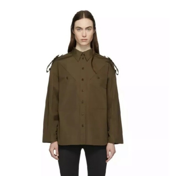 Auth Givenchy Khaki 4G Military Shirt FR 38 US M - Picture 2 of 8